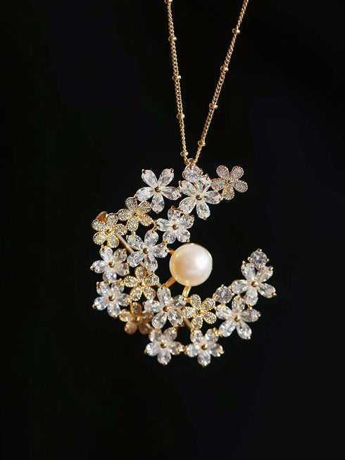 Flowers Pearl Brooch